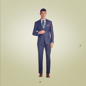Jo. A bank sharkskin blue two piece suit.
